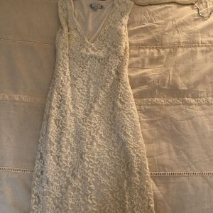 Long white tight casual dress